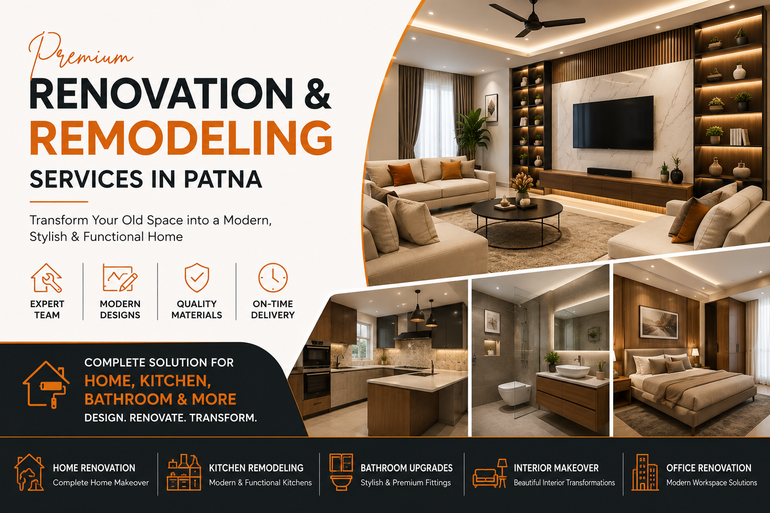 Renovation and Remodeling Services in Patna by MakanWale for Home, Kitchen, Bathroom and Interior
